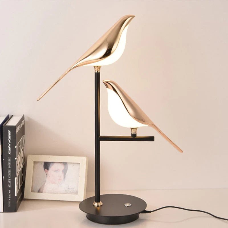 Wall Sconce Lighting | Metal Nordic Design | LED Wall Lamp with Golden Bird Accent 2