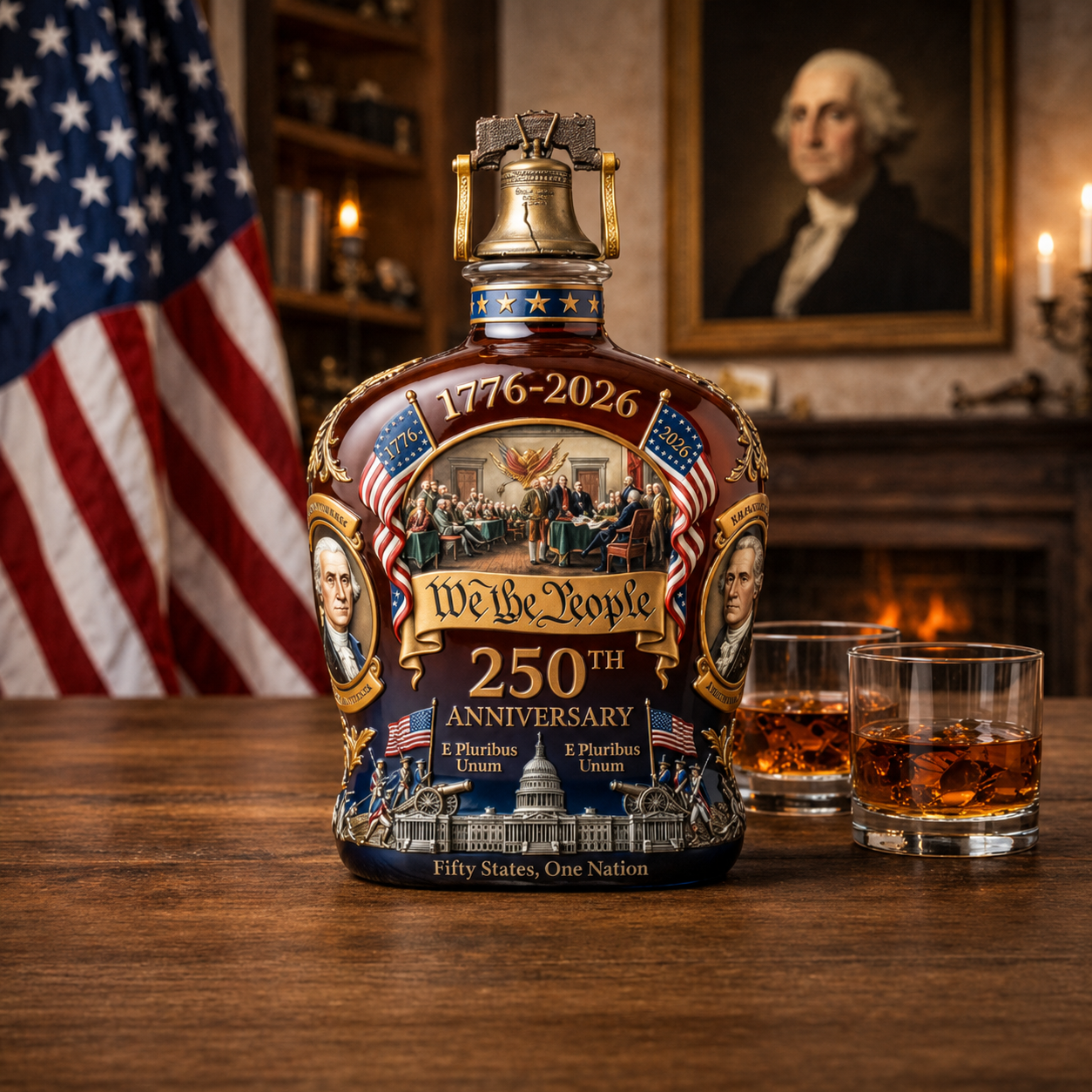 Whiskey Decanter | Lead Crystal Glass | Commemorative Decorative Whiskey Decanter Set for Home Bar Display 0